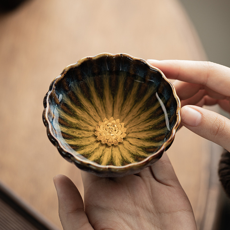 Cốc hoa cúc đổi lò sáng tạo, cốc chủ gốm, cốc uống trà, đồ trang trí bằng bạc, cốc trà, bộ trà Kung Fu, cốc đơn, hộp quà