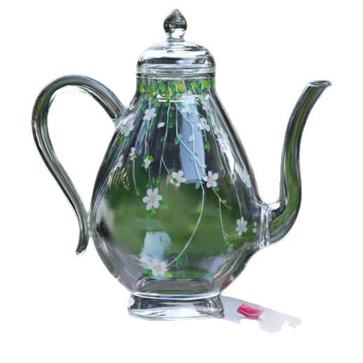 Máy pha trà xanh mùa xuân, ấm trà giả thủy tinh chịu nhiệt cao borosilicate nhỏ tươi, ấm trà đặc biệt cho trà xanh, nồi đơn