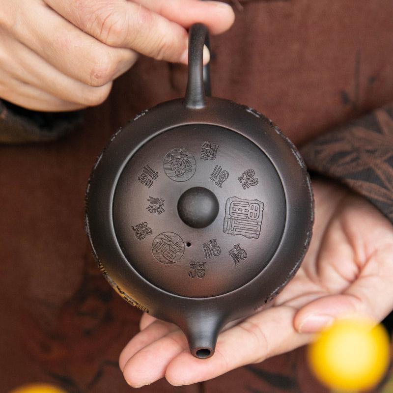 Ấm trà Vân Nam Zisha Baifu Xishi ấm trà Jianshui hoàn toàn thủ công một ấm trà tử sa ấm trà công nhân gia dụng