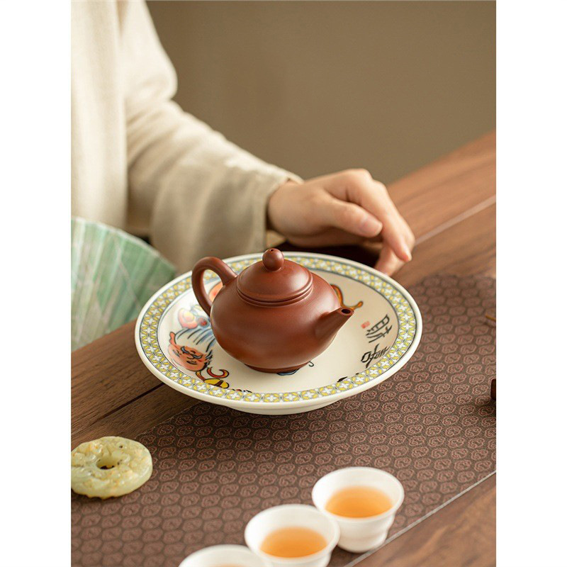 Jingdezhen văn hóa và sáng tạo quốc gia thủy triều vẽ bình gốm sứ bộ trà khay trà khay trà khay trái cây khay trà khay trà bộ trà Kung Fu