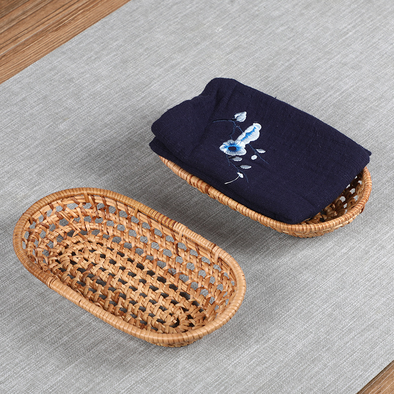 Bán buôn Khăn trà mây đan, đỡ khăn, giỏ đựng đồ trà rỗng sáng tạo thủ công Nhật Bản, Bộ trà đạo