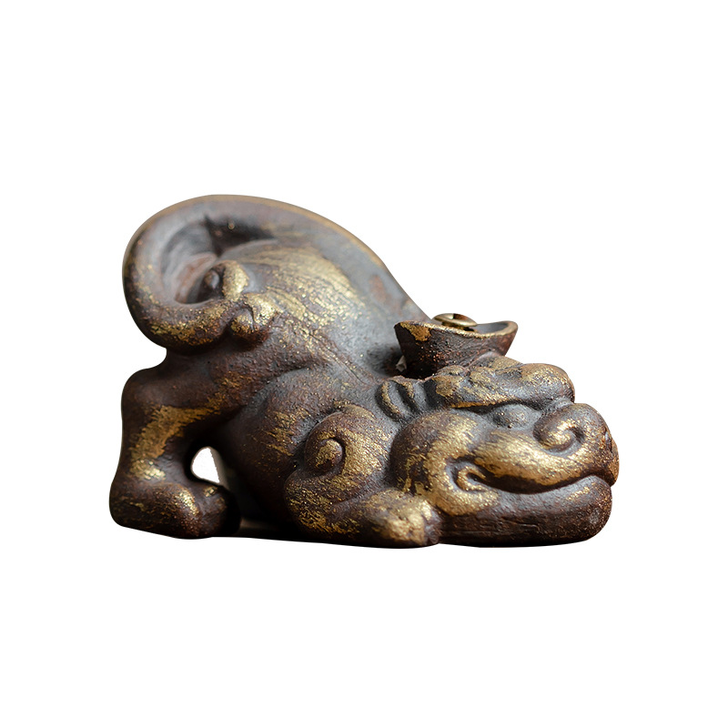 Lư hương đất đá cũ, lư hương gốm sứ kiểu Trung Quốc, lư hương, đồ trang trí trà đạo, phụ kiện trang trí để bàn