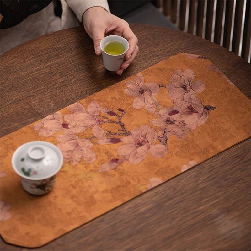 Xiangyunsha Zen bàn trà nhỏ phong cách retro vải trải bàn cao cấp phong cách Trung Quốc hai mặt phụ kiện trà đạo bán buôn