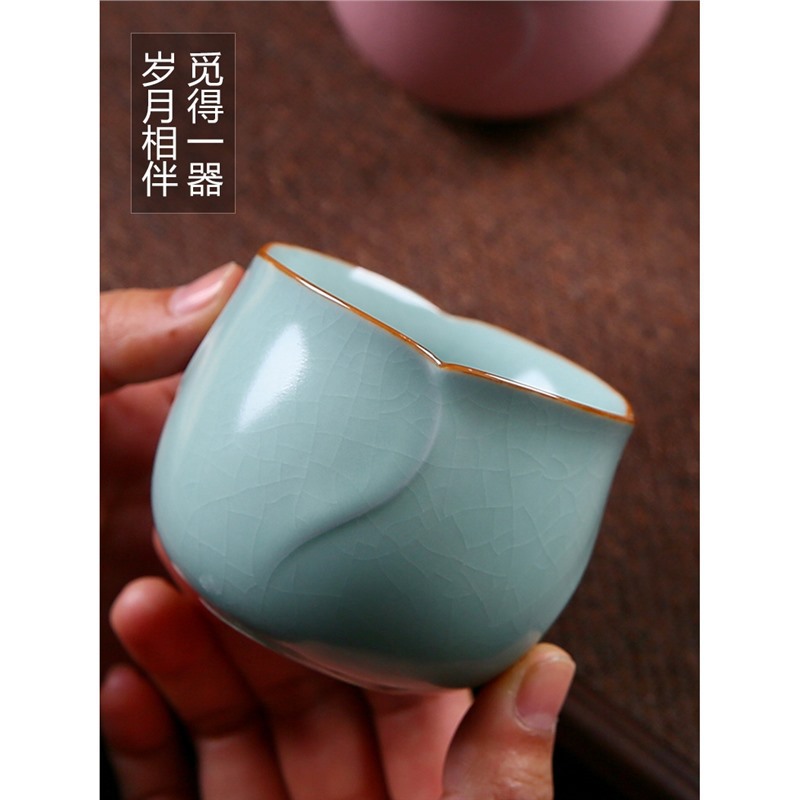 Cốc chủ nhân Ruyao Cốc đơn Cặp đôi vết nứt băng cao cấp Một cặp tách trà Kung Fu Cốc trà Cốc trà gốm sứ Bán buôn