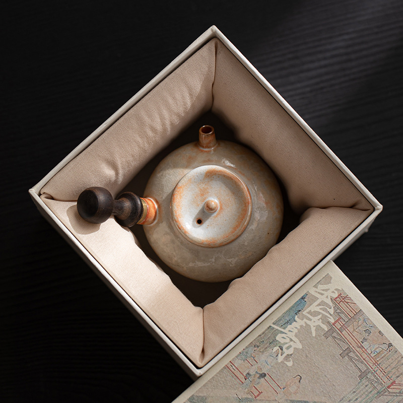 Ấm đun nước bên hông Shiino ấm pha trà gốm sứ mở cổ điển gia dụng không nóng ấm một ấm lọc bộ trà hộp quà