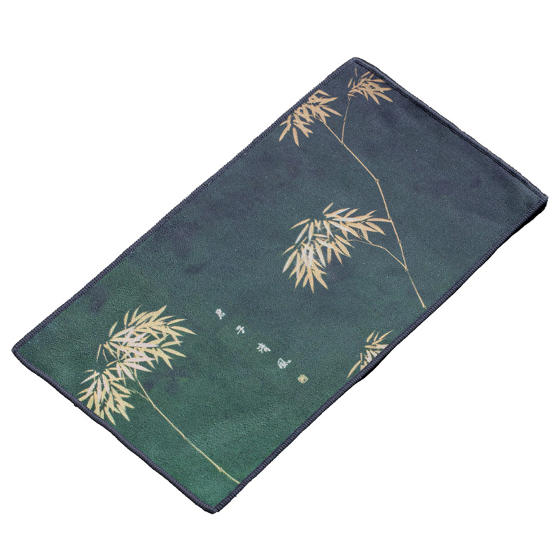 Khăn trà da lộn khăn trà khăn bàn trà khăn lau nhẹ sang trọng kiểu Trung Quốc thấm nước khăn giữ ấm phụ kiện bộ trà Kung Fu đệm trà