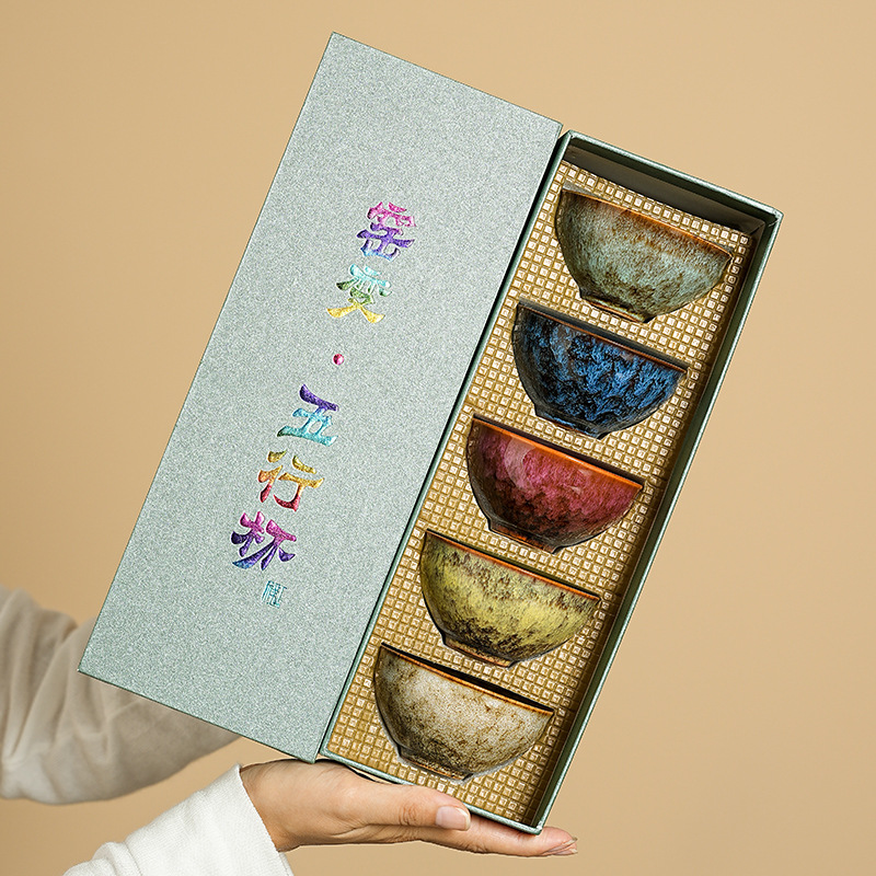 Chén trà biến hình lò nung kiểu Trung Quốc giải phóng mặt bằng cốc trà bộ chén trà công phu gốm sứ bộ chén trà phong cách Trung Quốc thủ công gia dụng