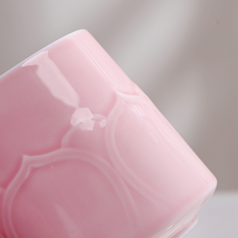 Cốc gốm sứ cốc trà đạo Bộ Quà Tặng văn phòng gia dụng thương mại cốc lọc trà có nắp Bộ ba cốc nước