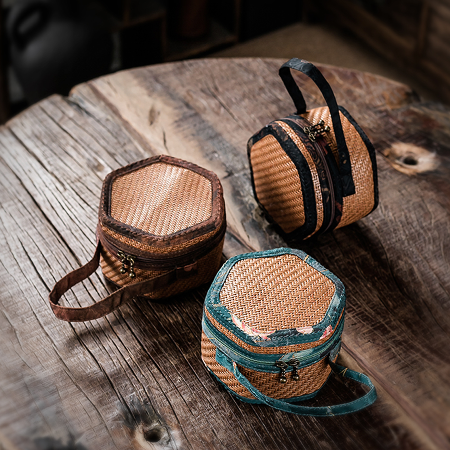 Túi đựng ấm chén trà bán buôn, bộ ấm chén tre, bát có nắp, túi xách dày dặn, túi tote dây rút, túi đựng chén trà nhỏ