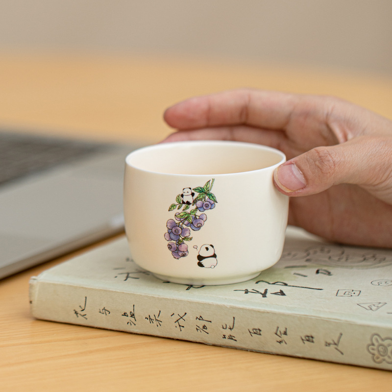 Ấm đun nước bằng gốm kiểu Trung Quốc dùng trong gia đình, ấm đun nước nhỏ cầm tay dành cho một người, thiết kế cổ điển Trung Quốc với tách trà để pha trà.