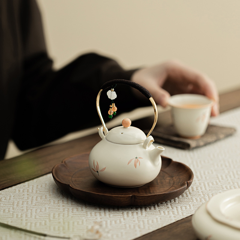 Chuông gió phong lan Ấm cầm xà nhỏ giọt dụng cụ pha trà Kung Fu Trung Quốc gia dụng Ấm pha trà lọc gốm sứ vẽ tay