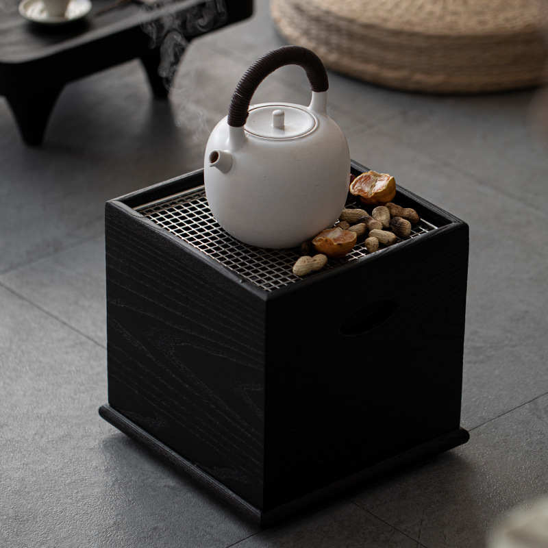 Bát đốt than sáp trắng Da'antang bằng thép không gỉ bếp nấu trà bếp than bếp Bếp vuông Bếp Nướng Ngoài Trời