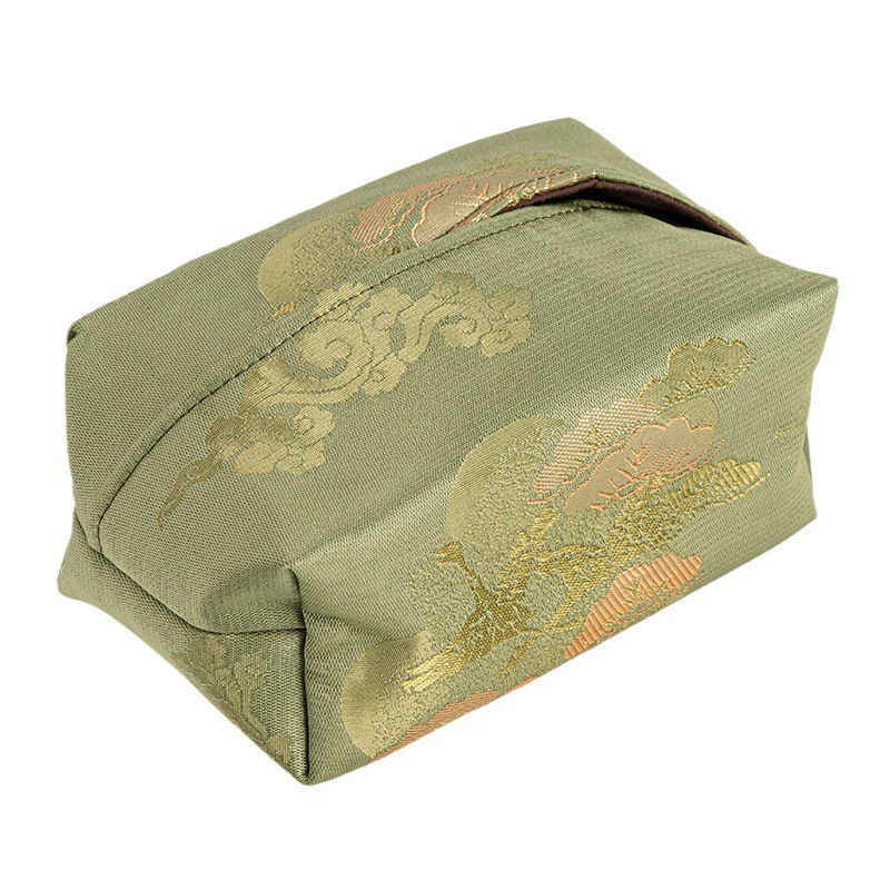 Túi đựng khăn giấy gấm dệt gấm vân thông vải nghệ thuật hộp rút giấy bàn trà phòng trà túi đựng đồ chống bụi hàng ngày bán buôn