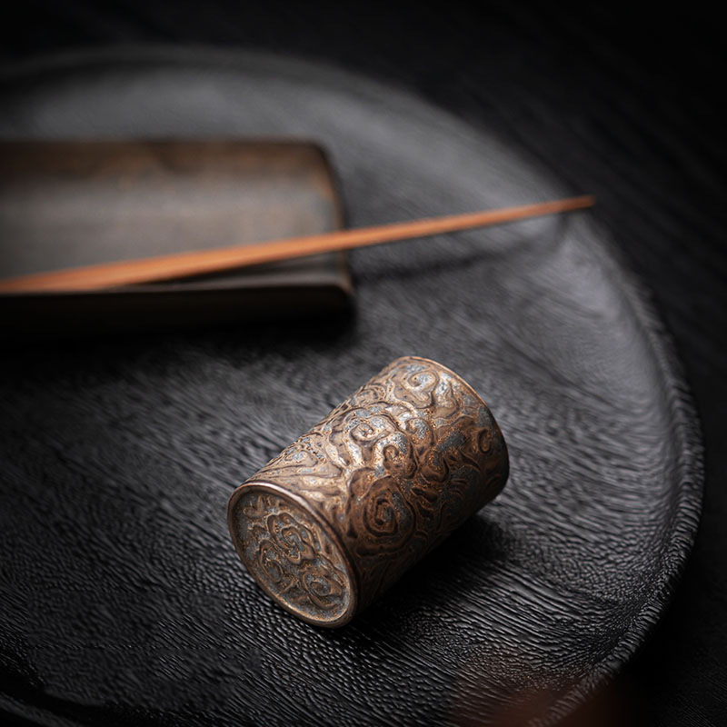 Nắp nồi đất màu tím cổ điển, nắp nồi sắt, giá đỡ, nắp nồi, nắp gốm cổ, nắp bát, bán buôn phụ kiện trà đạo