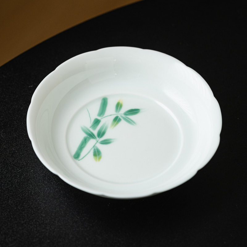 Khay dụng cụ pha trà màu xám cỏ cây ấm hình hoa cao cấp vẽ tay, khay đựng trà dùng trong gia đình kiểu Trung Quốc, khay đựng ấm trà, đệm ấm trà