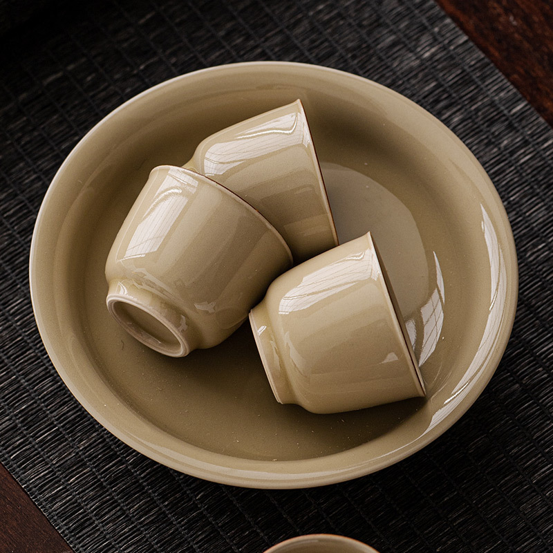 Dụng cụ pha trà Kung Fu bằng men ngọc Yue Kiln Cốc pha trà gia dụng gốm sứ Cốc chủ nhân Cốc đơn Cốc Trà Chân Cao Cổ Điển Cốc trà