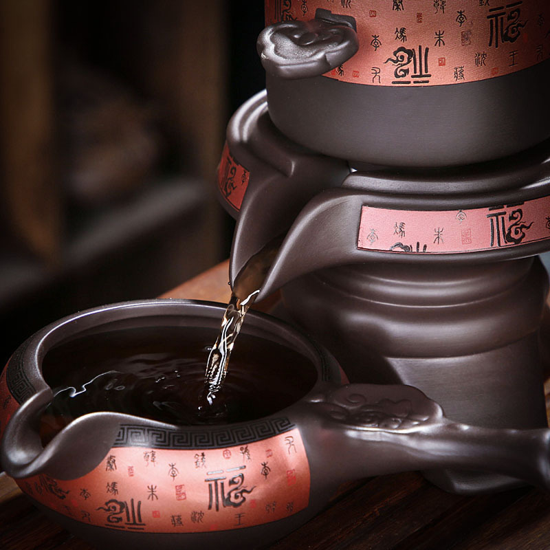 Bộ ấm trà tự động lười dụng cụ pha trà gốm sứ kiểu Trung Quốc phục vụ khách văn phòng cao cấp gia dụng