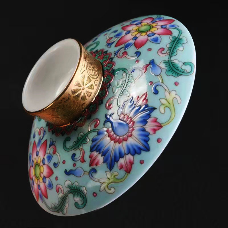 Cốc trà tam tài cỡ lớn tráng men cốc trà ngọc ngọc ngọc bích sứ sứ sứ cốc bán buôn gốm sứ gia dụng chống bỏng