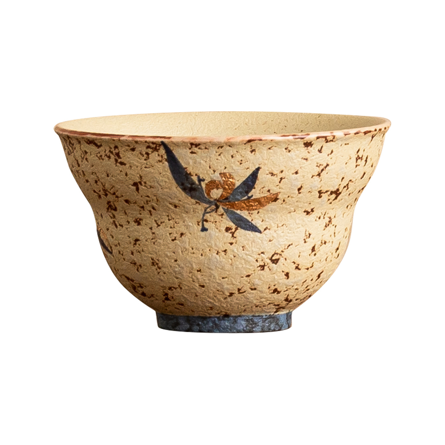 Màu xanh và trắng đá lửa cốc bầu đỏ gốm sứ tinh tế cốc uống trà chạm khắc con bướm vàng cốc trà chủ nhân cốc trà bộ trà cốc trà