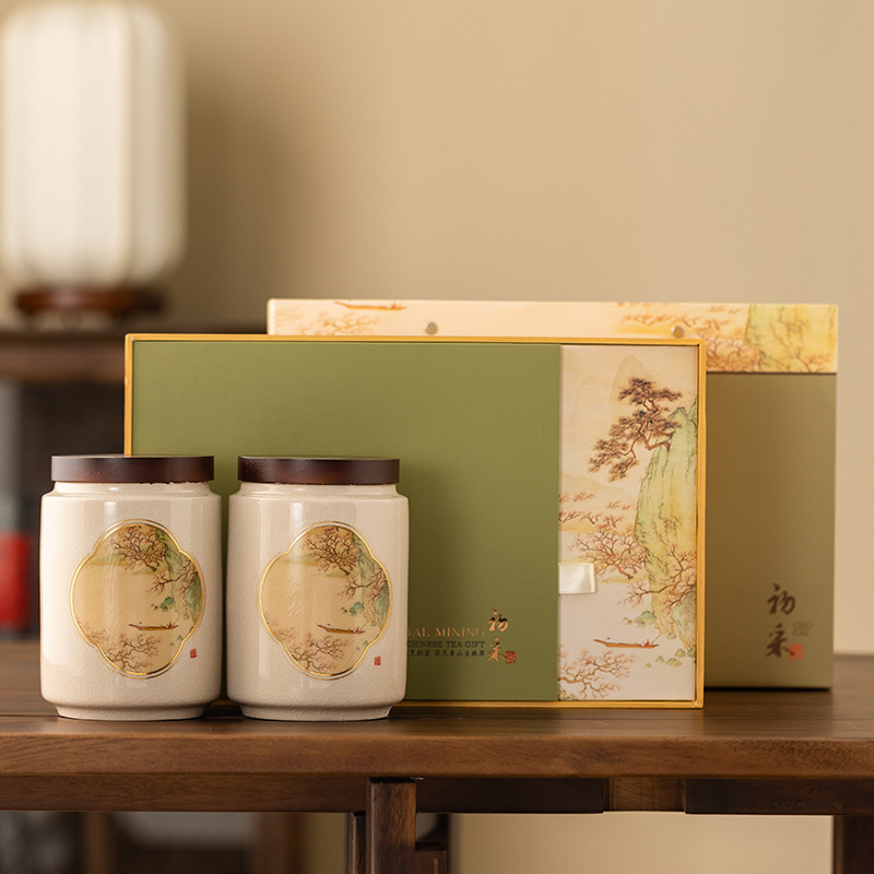 Hộp đựng trà kiểu Trung Quốc Hộp quà hộp rỗng Trà Đen Trà Xanh Long Tỉnh Biluochun Xinyang Maojian hộp đựng gốm sứ Quà Tặng