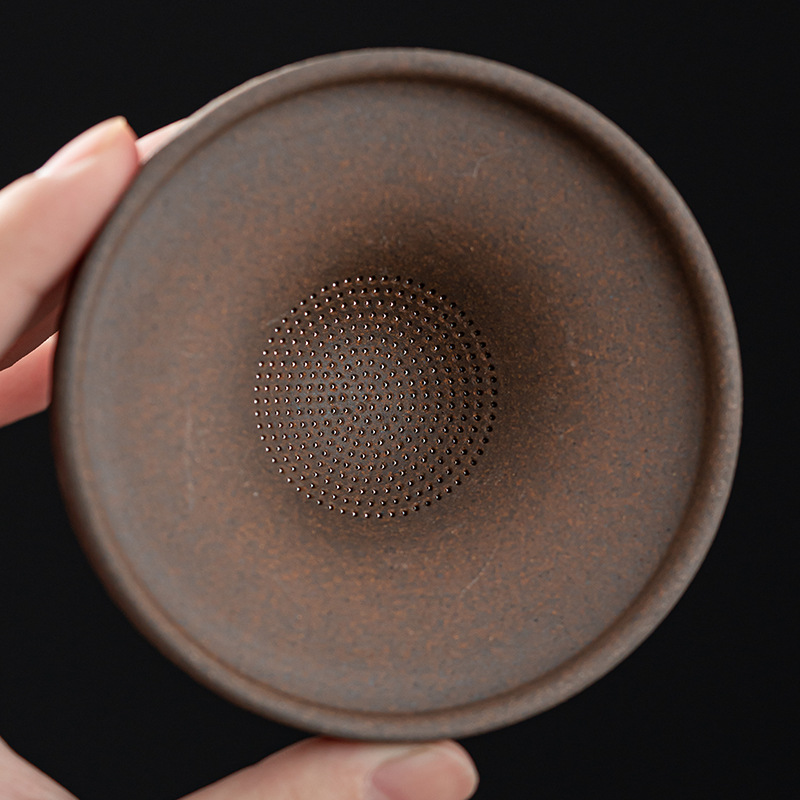 Đồ trang trí vật nuôi trà nhà sư nhỏ bằng sứ tráng men mạ vàng kiểu Nhật dụng cụ lọc trà lưới trà