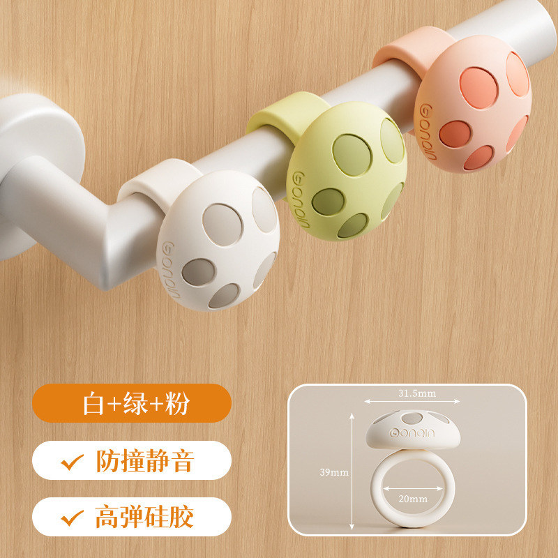 Silicone cửa chạm tay nắm cửa vòng chống va chạm tường im lặng chống va chạm không đục lỗ phía sau cửa bán buôn nấm nhỏ chống va chạm