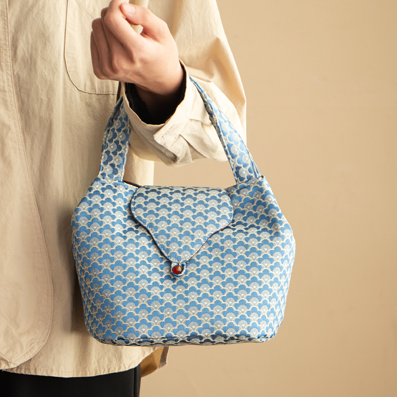 Túi trà du lịch chống rơi chống rơi dày dệt thổ cẩm thủ công túi đựng đồ bộ trà kungfu túi đựng ấm trà túi bảo vệ cầm tay