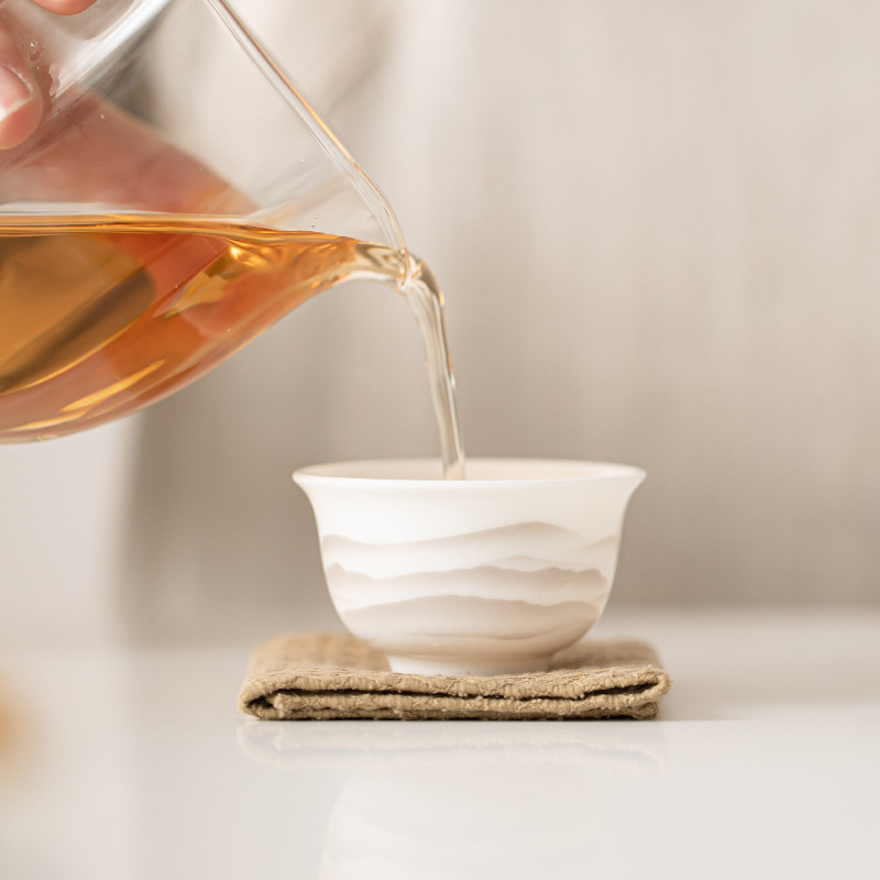 Mỡ cừu, Ngọc Bích, mực sứ, tách trà Kung Fu núi xa, uống trà gia dụng, cốc chủ nhân, cốc Luohan, cốc cá nhân, cốc đơn, cốc trà