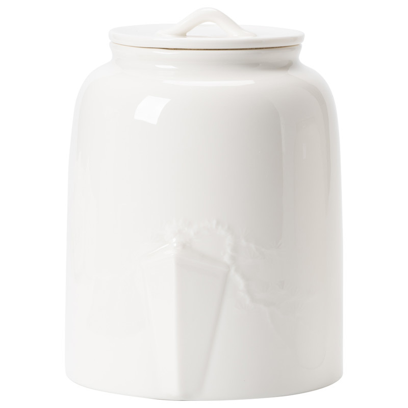 Bình trà hoa mận sứ trắng Dehua, bình kín, Bình Đựng Trà chống ẩm gia dụng, bình trà gốm sứ cao cấp cỡ lớn, bình rỗng