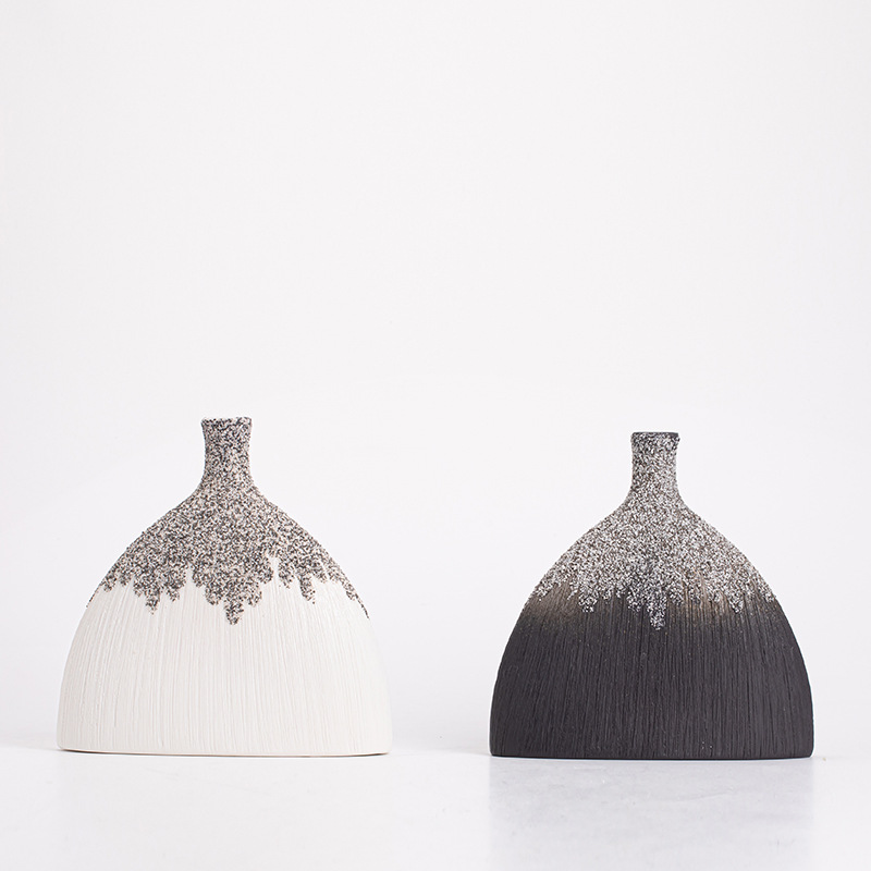 Đồ trang trí bình hoa đơn giản hiện đại gốm sứ Vân Tây đồ trang trí cắm hoa trang trí mặt bàn phòng khách phụ kiện trà đạo gia dụng