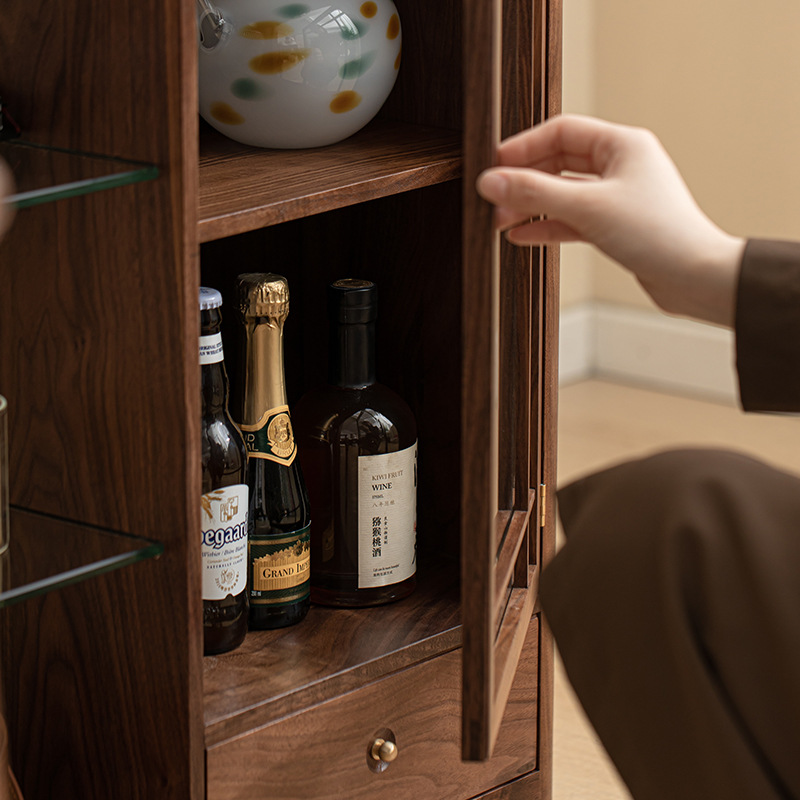 Tủ Gỗ Óc Chó Đen Bắc Mỹ, tủ nhiều tầng gỗ nguyên khối, tủ đựng đồ gia dụng, tủ bàn phòng khách đơn giản hiện đại