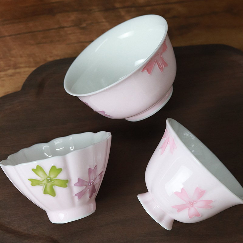 Cốc chủ nhân Arita nướng bằng tay bột dịu dàng cốc trà cốc đơn gốm sứ gia dụng giá trị cao bộ trà kung fu cá nhân