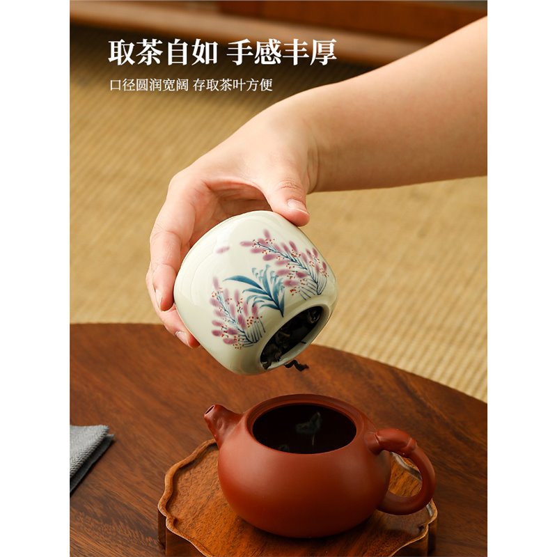 Bình trà vẽ tay, bình kín, bình đựng trà bằng gốm, bình trà đánh thức nhỏ gia dụng chống ẩm cổ điển kiểu Trung Quốc, nhà sản xuất bán buôn