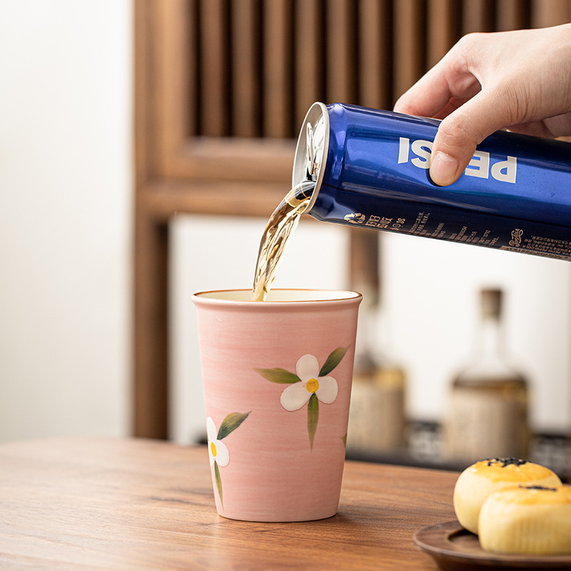 Cốc uống nước gốm sứ vẽ tay dung tích lớn cốc cốc coca cốc cá nhân có hộp quà bán buôn xưởng