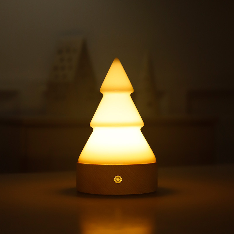 Đèn ngủ sáng tạo phong cách Trung Quốc sứ ngọc trắng cây thông Noel có thể điều chỉnh ánh sáng khí quyển xuất khẩu Giáng sinh có thể tùy chỉnh