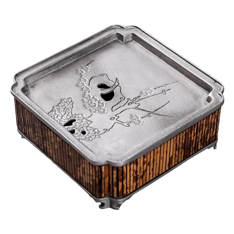 Ấm tre Tương Phi bàn pha khô cổ điển kiểu Trung Quốc ấm đun nước thủ công bộ trà Kung Fu khay trà khay pha khô gia dụng