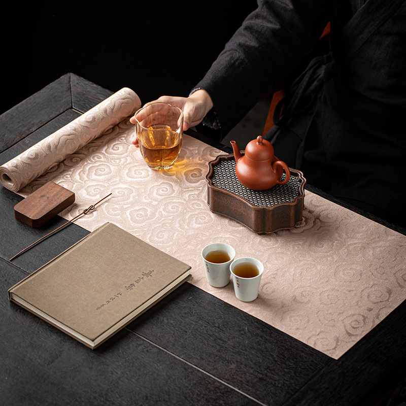 Tấm trải bàn bằng gấm gấm mây điềm lành Tấm trải bàn chống thấm nước Tấm trải bàn trà bàn trà cao cấp đơn giản Tấm trải bàn bàn trà cao cấp đơn giản