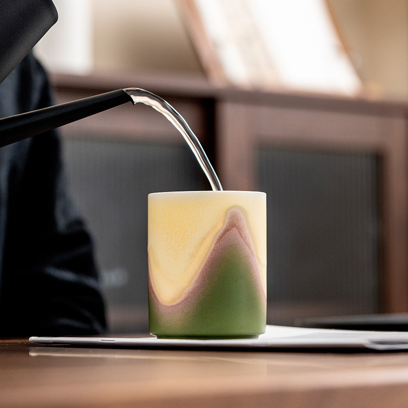 Nhìn thấy núi gradient cốc thẳng phong cách Trung Quốc gốm sứ uống trà cốc chủ nhân cốc trà cá nhân cốc lưu niệm sự kiện lễ hội