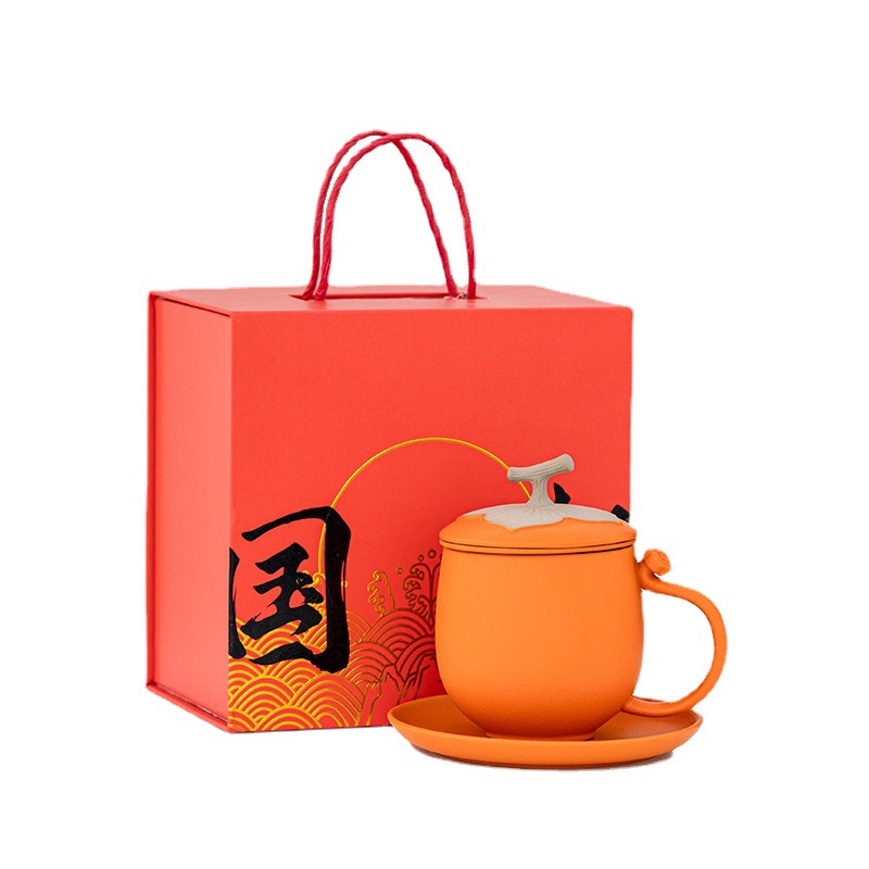 Hồng hồng Ruyi gốm sứ tách trà tách tách trà cốc uống nước văn phòng cá nhân bộ trà hồng hộp quà công thức