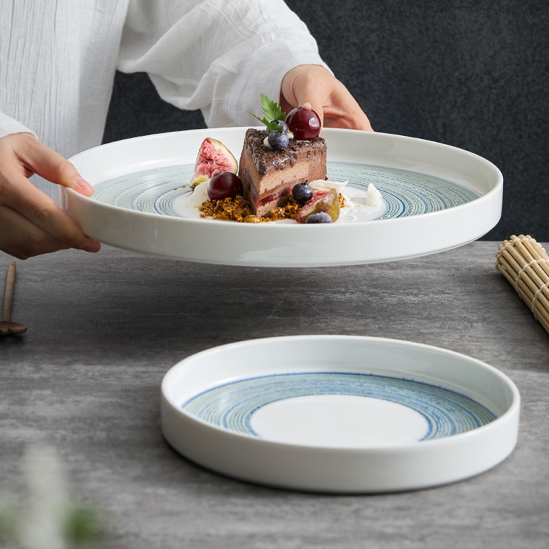 Xingkong lò biến đĩa gốm đĩa thẳng bên đĩa cao cấp bộ đồ ăn nhà hàng bít tết đĩa đồ ăn phương Tây đĩa đồ ăn nghệ thuật