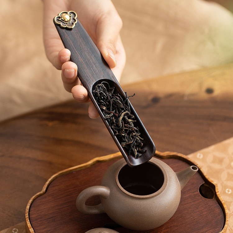 Muỗng trà Muỗng trà Muỗng trà Muỗng trà nhỏ Bộ trà Kung Fu bằng gỗ Đàn hương đen Phụ kiện trà đạo sen tay cầm dài