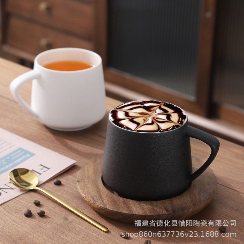 Cốc phong cách Bắc Âu cốc cà phê gốm sứ giá trị cao Cốc văn phòng sáng tạo Instagram tinh tế có nắp có chữ