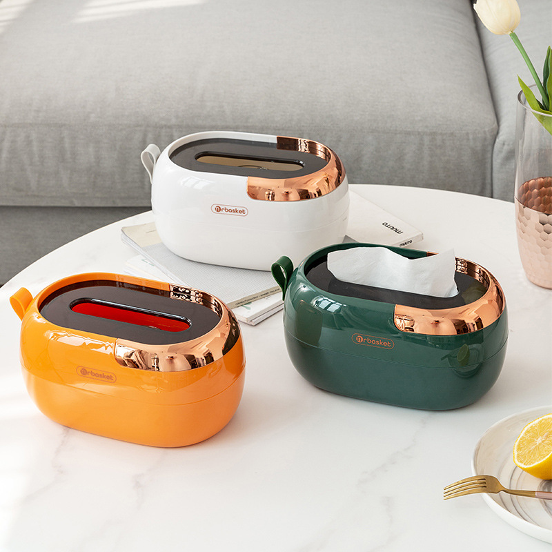 Hộp đựng khăn giấy hộp rút giấy treo tường Bàn đựng cà phê bàn sáng tạo phòng khách gia dụng hộp đựng khăn ăn lò xo cao cấp phong cách sang trọng nhẹ