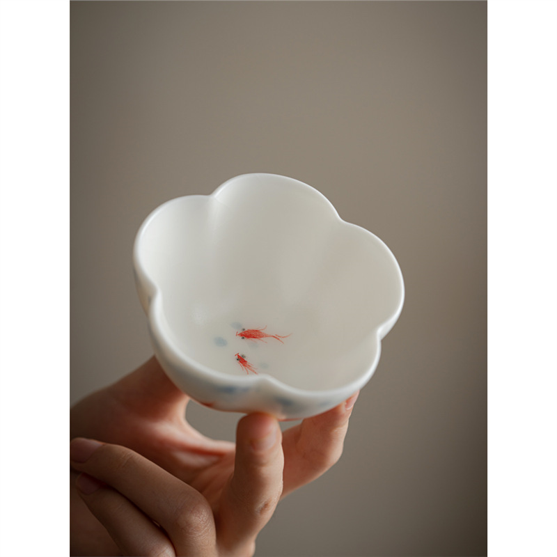 Vẽ tay chơi cá, cốc chủ, cốc trà Ru, cốc trà, cốc trà, cốc trà, cốc đơn gốm sứ cao cấp, quà lưu niệm