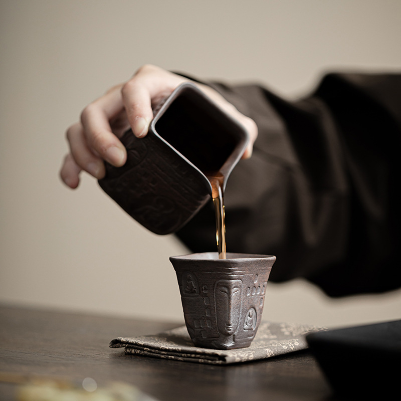 Cốc pha trà cổ thạch bùn Zen bóng cốc trà bộ trà kung fu cổ điển cốc đơn cốc chủ nhân cốc gốm sứ cốc trà cá nhân cốc nhỏ