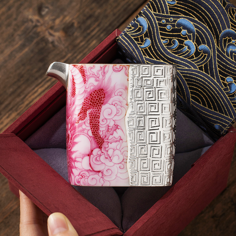 Mạ bạc carmine Longteng Four Seas Public Road Cup Quà tặng sinh nhật cao cấp cho mẹ, người lớn tuổi, giáo viên và khách hàng