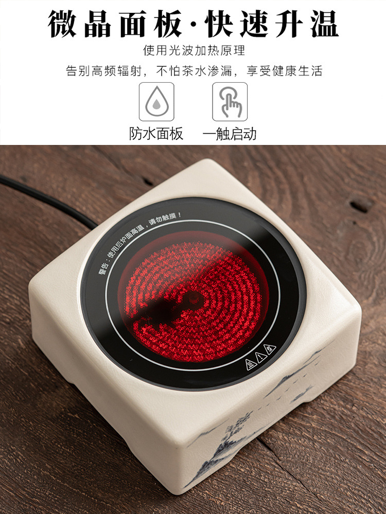 Bếp trà nhỏ kiểu Nhật, ấm gốm điện nước, dụng cụ đun trà, ấm đun trà, ấm trà, ấm sức khỏe, bếp gốm điện cao cấp