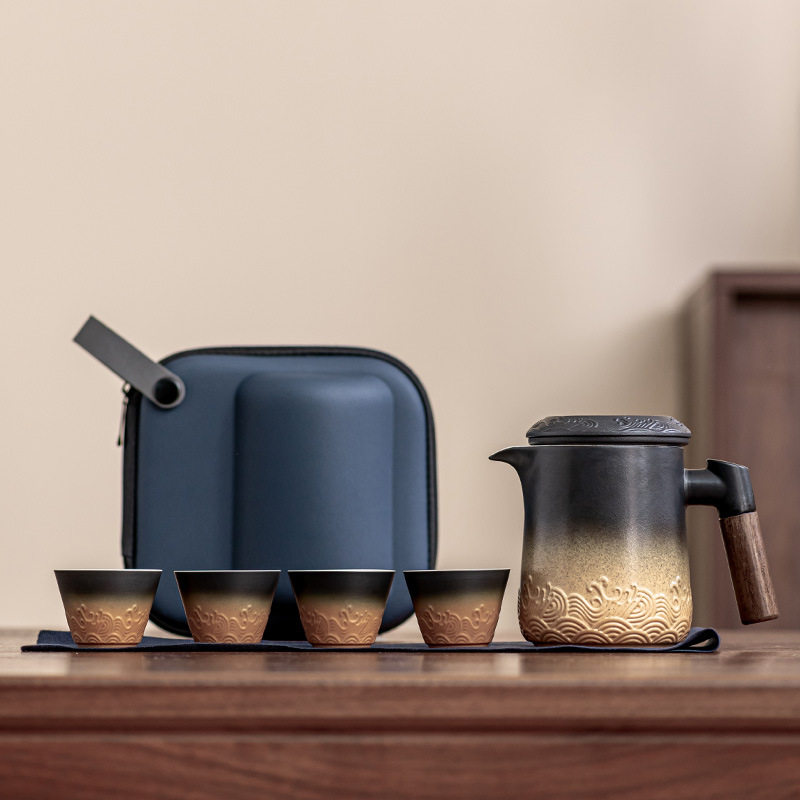 Cốc hành khách nhanh kiểu Nhật một ấm bốn cốc bộ trà du lịch xách tay ngoài trời bộ trà công phu pha trà văn phòng gia dụng quà tặng