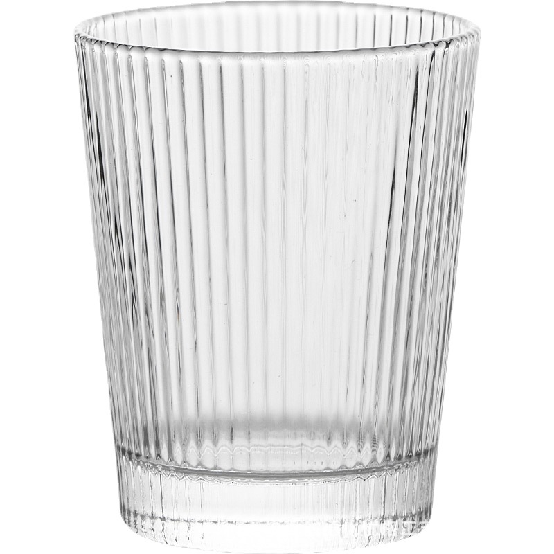 Cốc thủy tinh nổi tiếng trên mạng Cốc nước trái cây phong cách ins Cốc sữa Họa Tiết Dọc sáng tạo Cốc cà phê Cốc nước trong suốt gia dụng Cốc trà