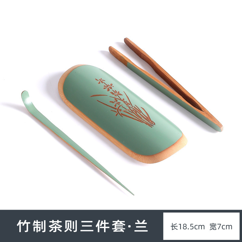 Nhà sản xuất bán buôn thìa trà tre lấy thìa cà phê thưởng trà sen phụ kiện Bộ trà Kung Fu trà đánh thức sáu quý nhân kẹp trà